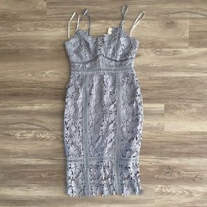 Bardot Botanica Dusty Blue Lace Dress in size XS
